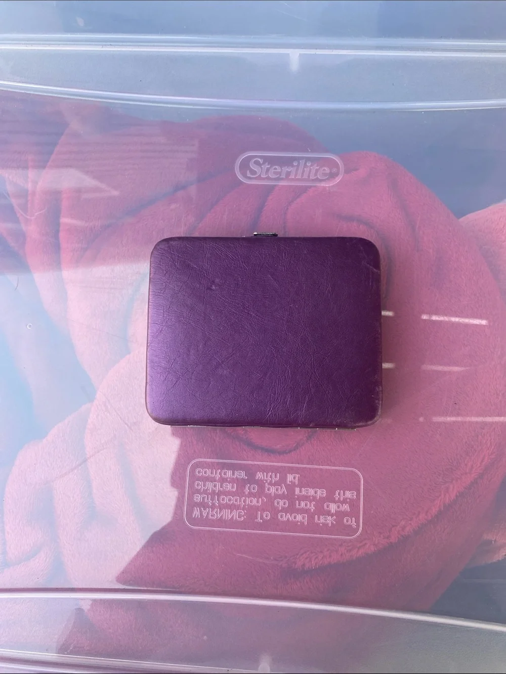Purple Retro Cassette Earbud Wallet with Colorful Applique